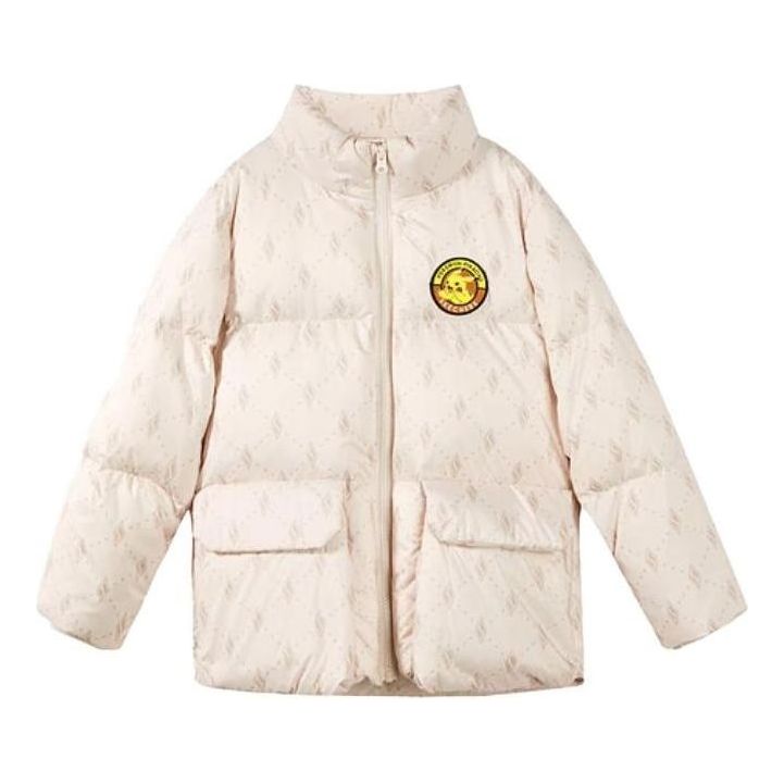 (GS) Skechers x Pokémon Casual Warm Loose Down Jacket 'Beige' L422B034