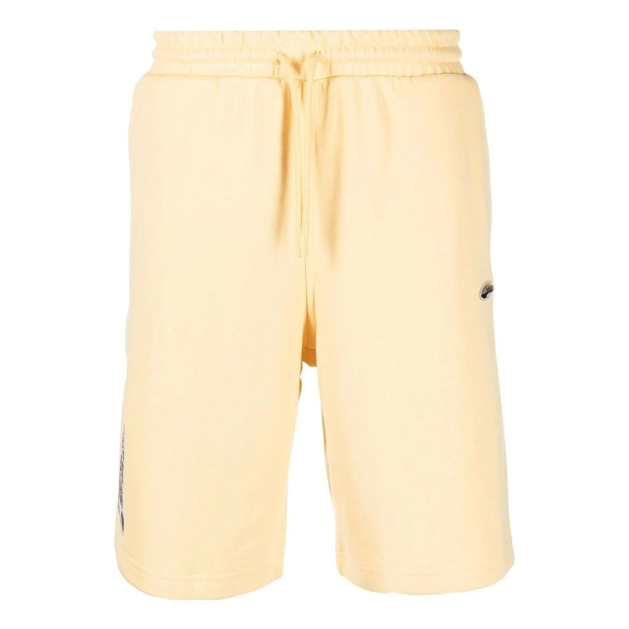 Men's adidas Logo Solid Color Lacing Elastic Waistband Side Pocket Shorts Light Yellow HC9468