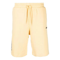 Men's adidas Logo Solid Color Lacing Elastic Waistband Side Pocket Shorts Light Yellow HC9468