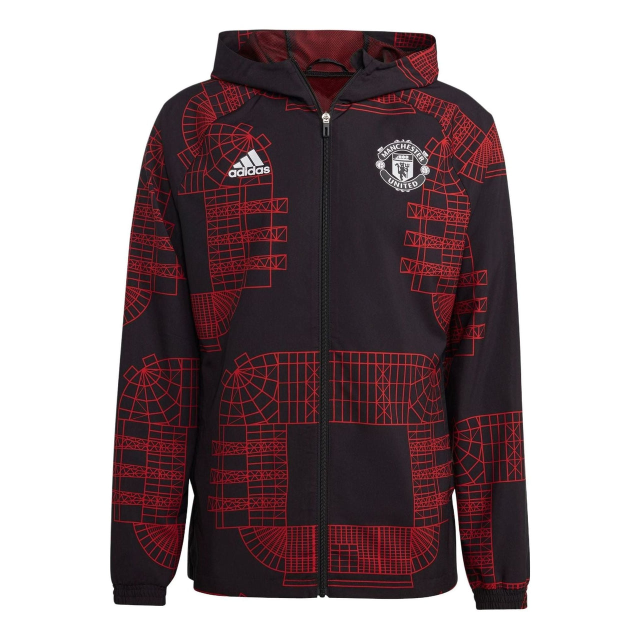 adidas Manchester United Windbreaker Jacket 'Red Black' HT1999