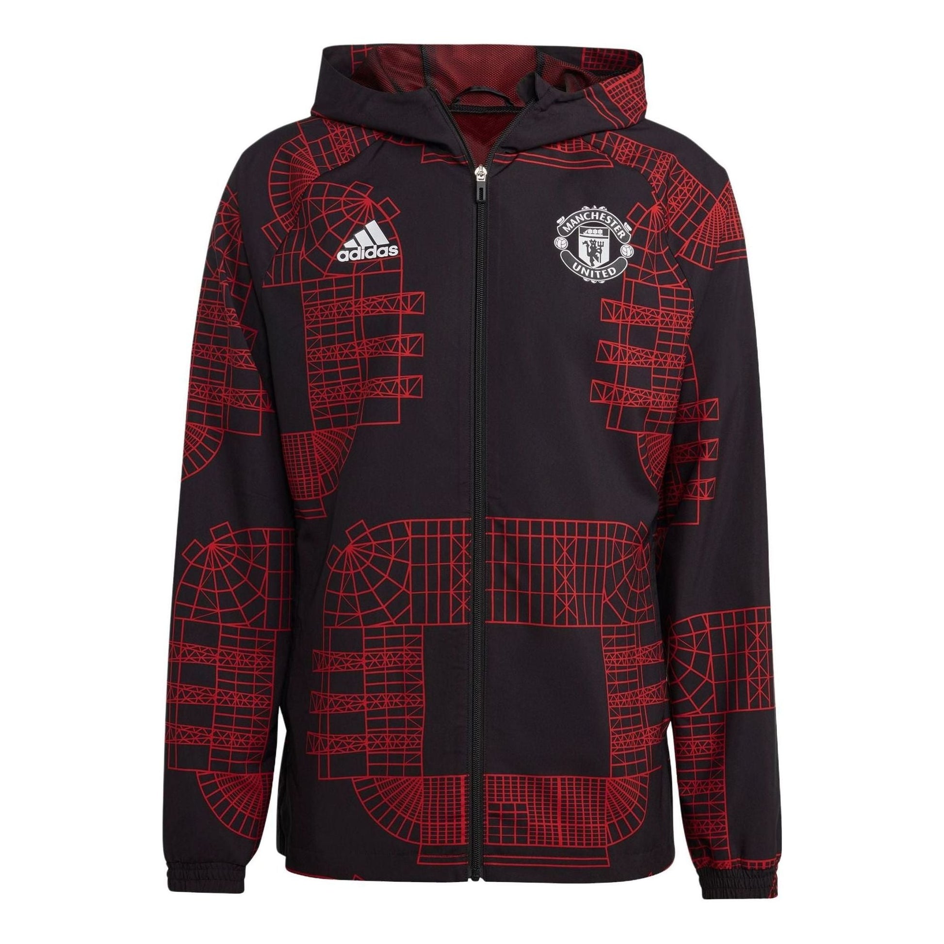 adidas Manchester United Windbreaker Jacket 'Red Black' HT1999