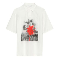 Men's KENZO Printing Pattern Short Sleeve Casual Shirt White FB55CH5711LA-22