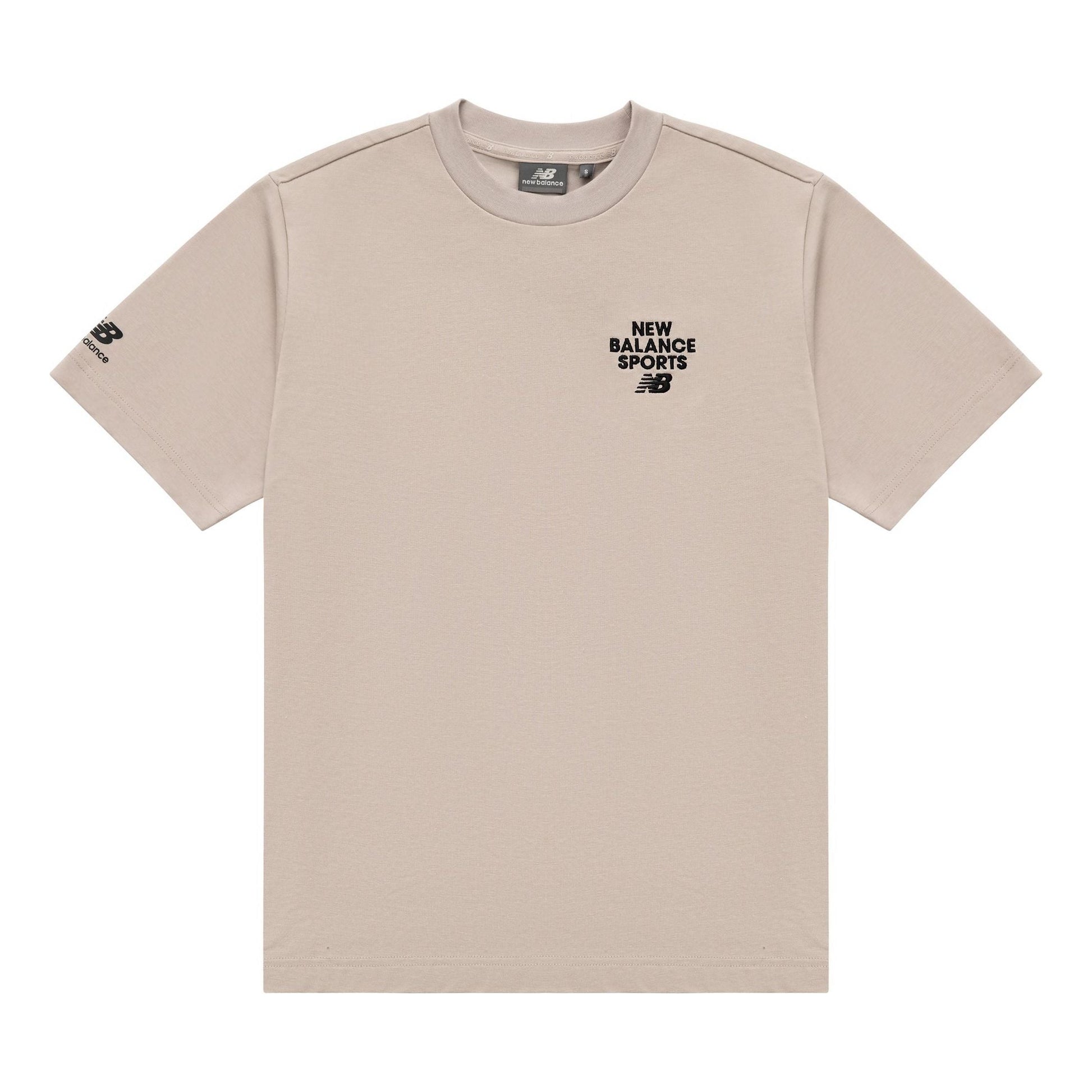 New Balance Logo Print T-Shirt Asia Sizing 'Beige Black' 5ED12093-LBE