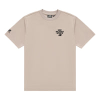 New Balance Logo Print T-Shirt Asia Sizing 'Beige Black' 5ED12093-LBE