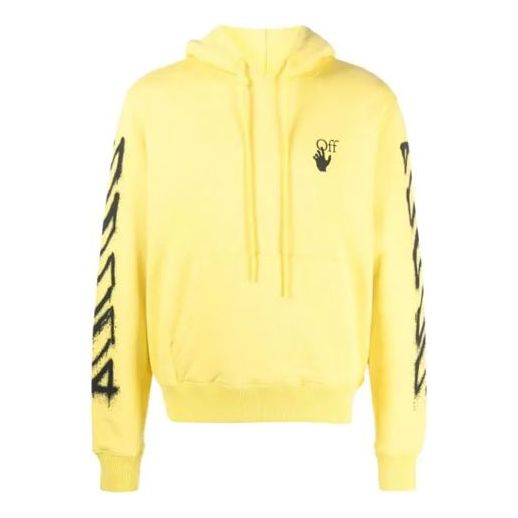 Off-White SS21 Spray marker Logo Printing Loose Fit Yellow OMBB034S21FLE0041910