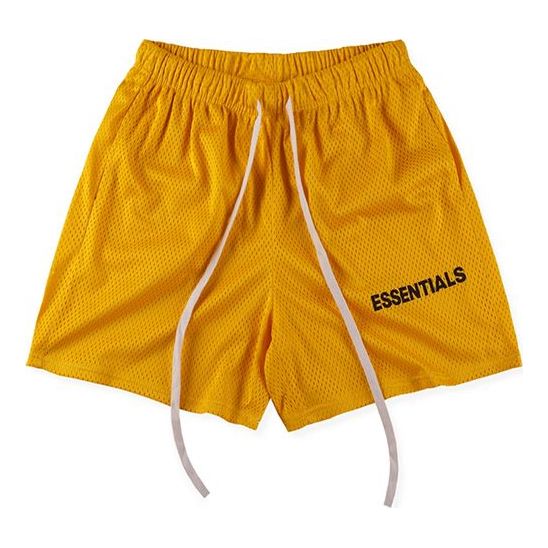 Fear of God Essentials FW18 Graphic Mesh Drawstring ShortsYellow FOGPAWY-YE-01
