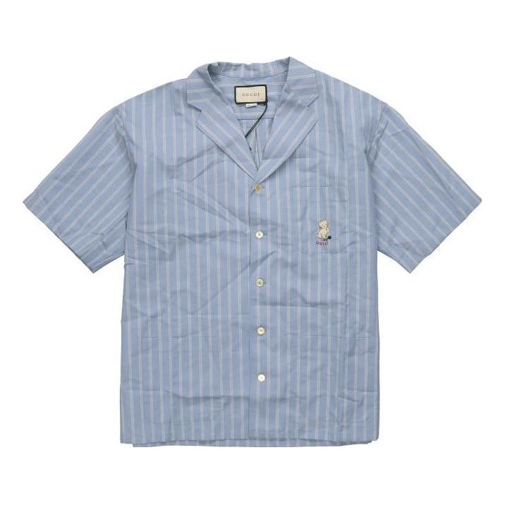 Gucci Cotton Wool Mohair Shirt With Kitten 'Blue' 618920-ZAE5V-4053