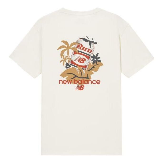 New Balance Athletics Casual Graphic Tee Asia Sizing 'White Yellow' AMT32365-CIC