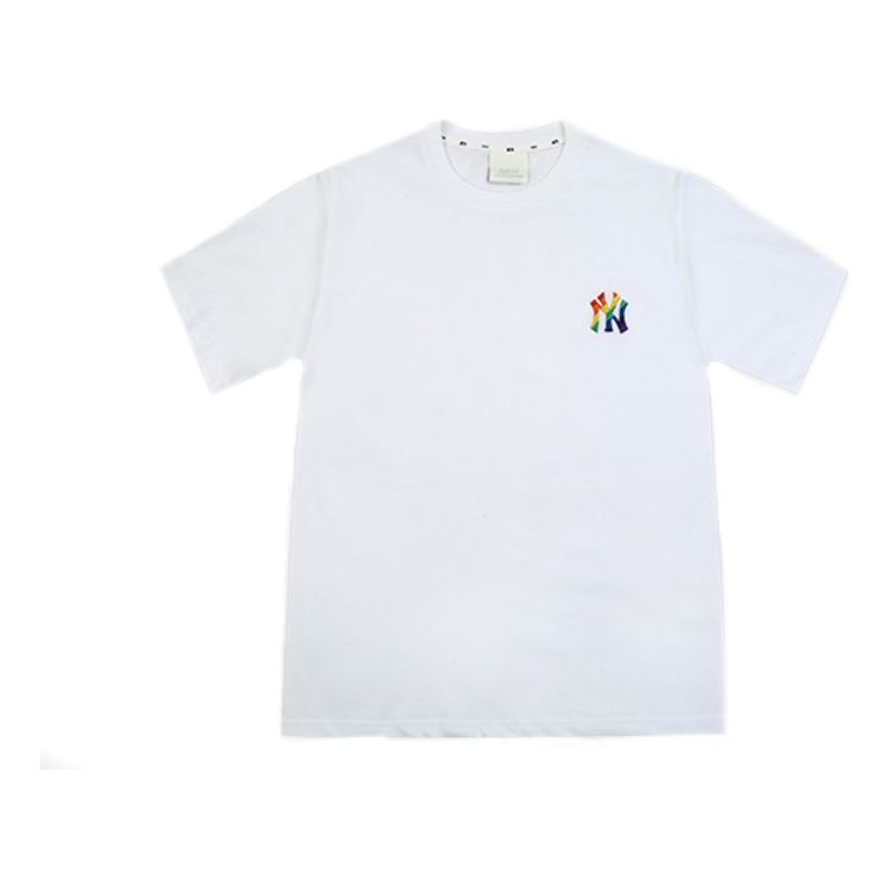 MLB NY Multi-Color Logo Short Sleeve Unisex White 31TSR1031-50W