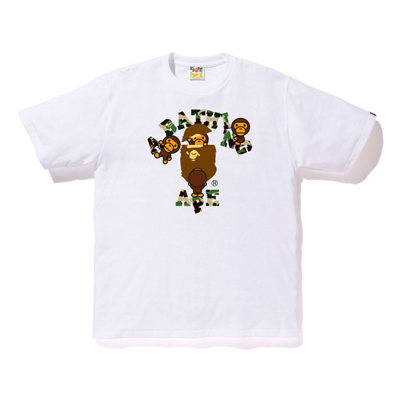 BAPE ABC College Milo Tee White/Green Logo Tee BAPE-SS18-046