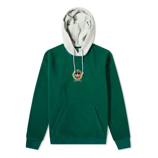 adidas originals C Crest Pf Hdy Logo Sports Pullover Contrasting Colors Forest Green H32148