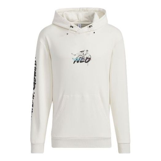 Men's adidas neo Radio W Hdy Cartoon Graffiti Printing Long Sleeves Beige HG9044