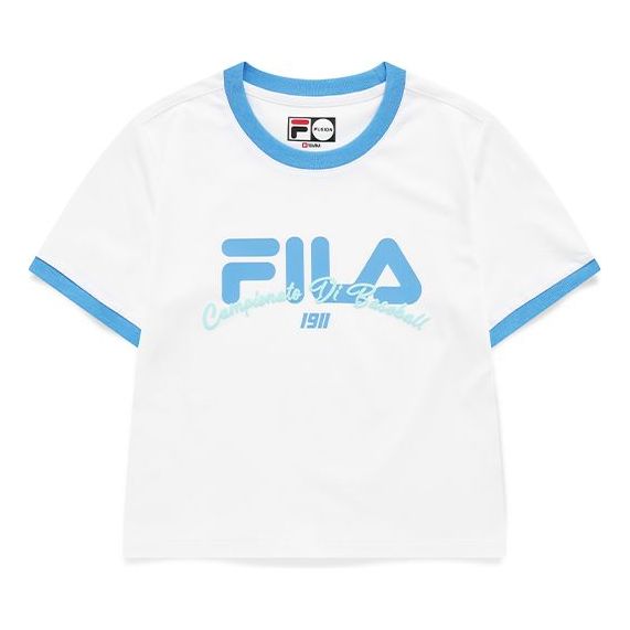 FILA FUSION Baseball Casual Sports Breathable Short Sleeve White T11W132109F-WT
