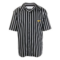 Off-White Fw20 Stripe Pattern Bowling Shape Short Sleeve Shirt OMGA130E20FAB0011001