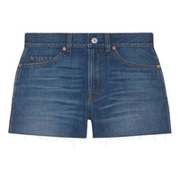 (WMNS) Gucci Knit Denim Shorts Blue 502798-XDATF-4206