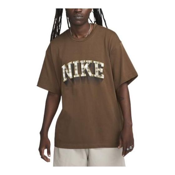 Nike Check Logo T-Shirt 'Cocoa' FB2736-259