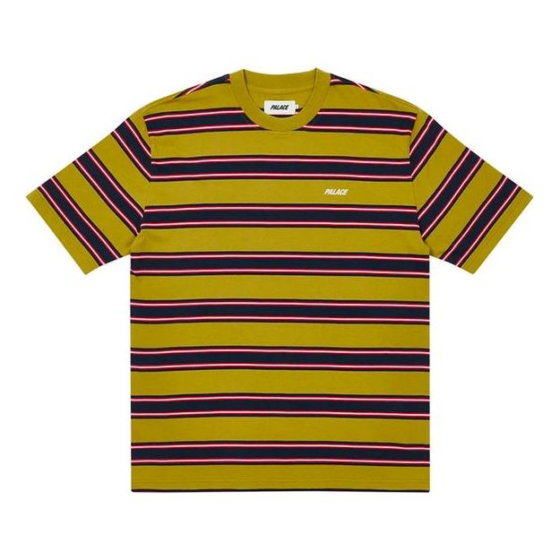 PALACE Engineer Round Neck Micro Mark Stripe Short Sleeve Unisex Green P20ES016