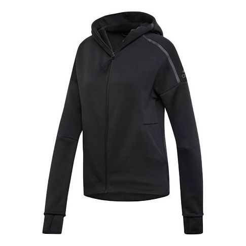(WMNS) adidas Logo Printing Sports Windblocker Jacket Black EJ8748