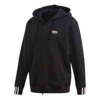 adidas originals Solid Color Casual Sports Hooded Jacket Black ED7230