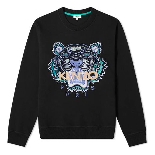 Men's KENZO TIGER Embroidered Round Neck Black FA55SW1344U9-99