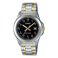 CASIO Sports Business es /Silver Unisex Mens Black Analog MTP-1215SG-1B3DF