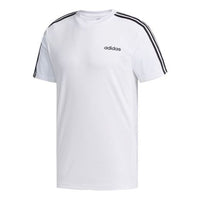 adidas M D2m 3S Tee Stripe Sports Short Sleeve White FL0356