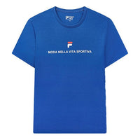 FILA Alphabet Logo Printing Cotton Short Sleeve Blue F11M028155F-BU