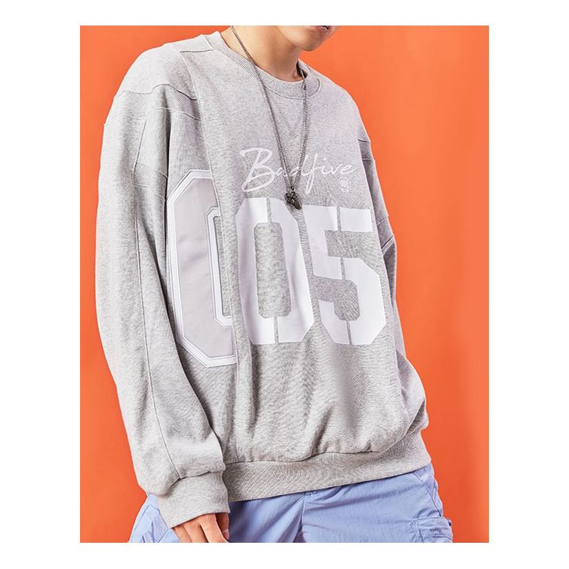 Li-Ning Paris fashion week FW20 Series Loose Pullover Gray White AWDQ629-2