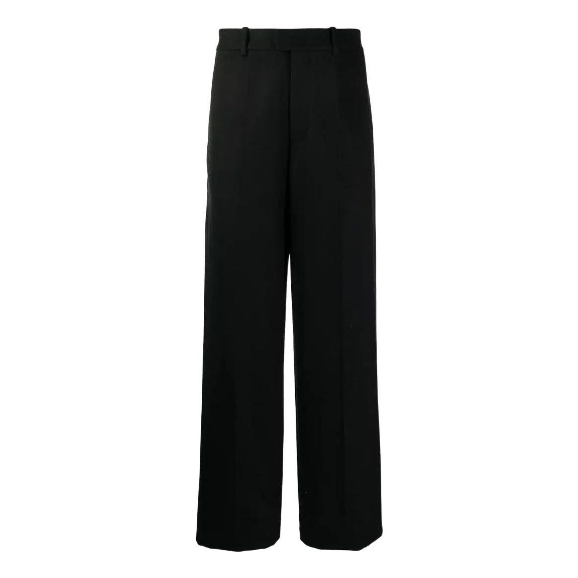 Men's Off-White SS22 Mid Waist Solid Color Straight Casual Pants/Trousers Version Black OMCA190F21FAB00310001000