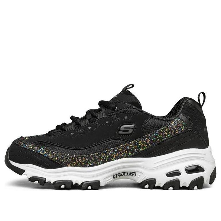 (WMNS) Skechers D'lites 1.0 Low-Top Sneakers Black/White 149241-BKW