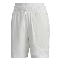 Men's adidas Solid Color 2 In 1 Athleisure Casual Sports Straight Tennis Shorts White HC8538