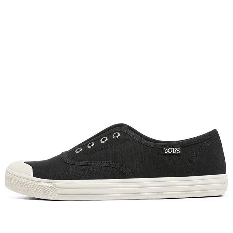 (WMNS) Skechers Bobs B Cool Low-Top Slip-On Shoes Black/White 113826-BLK