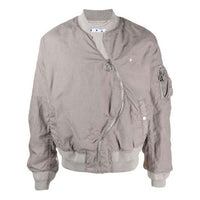 Off-White SS21 Twist aviator Jacket Loose Fit Gray OMEH033S21FAB0010500