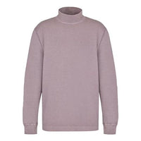 Men's DIOR SS22 Embroidered Logo Pattern Loose Long Sleeves Lavender T-Shirt 213J649A0554-C440