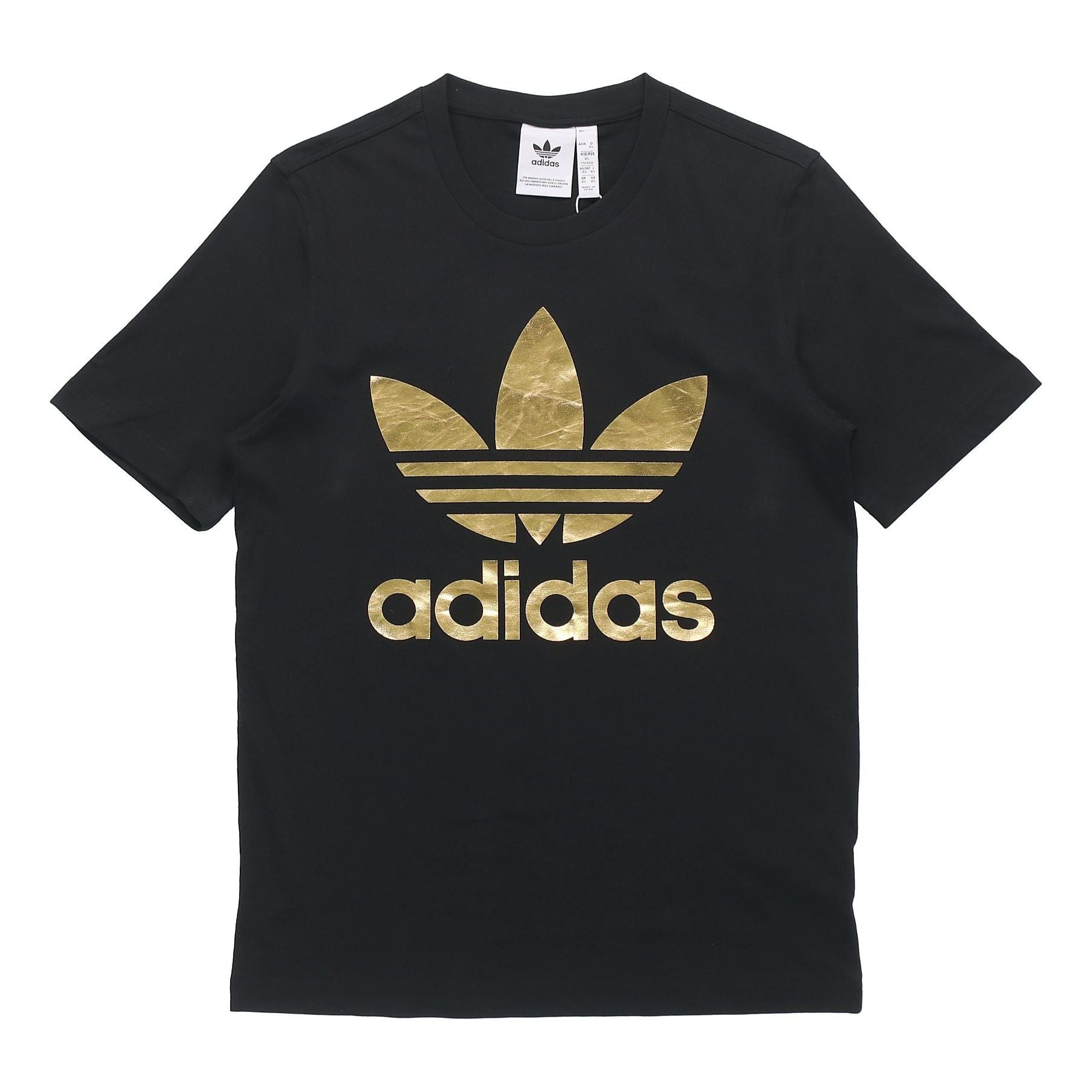 adidas originals Trefoil Holo T Casual Sports Round Neck Short Sleeve Black GM3268