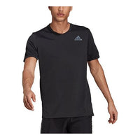 Men's adidas Heat Rdy Tee Solid Color Sports Short Sleeve Black T-Shirt H13218