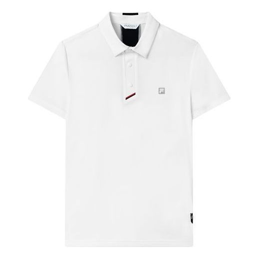 FILA Colorblock Golf Sports Short Sleeve Polo Shirt White A11M135175F-WT