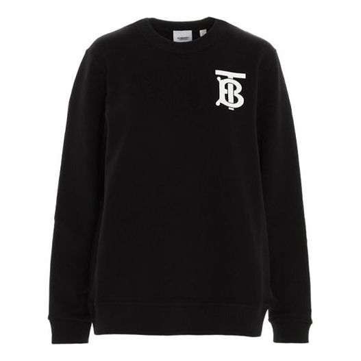 (WMNS) Burberry SS21 TB Pattern Pullover Hoodie Black 8024346A1189
