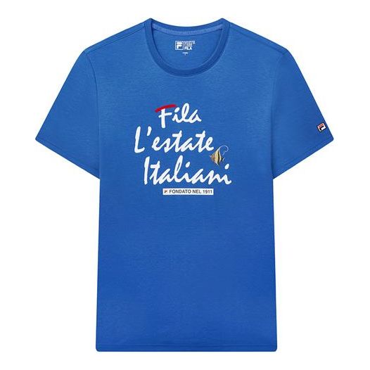 FILA Alphabet Printing Short Sleeve Blue F61M028117F-RB