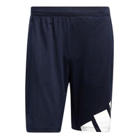 adidas Solid Color Breathable Straight Logo Shorts Blue HE6797