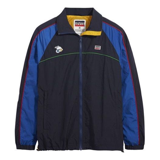 Men's Levis x Peanuts Crossover Long Sleeves Colorblock Jacket Navy Blue 84448-0001