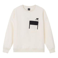 New Balance Logo Pocket Sweatshirt Asia Sizing 'White Black' AMT24371-CIC