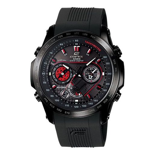 Casio Edifice Analog Resin Strap Watch 'Black Red' EQW-M1001C-1A