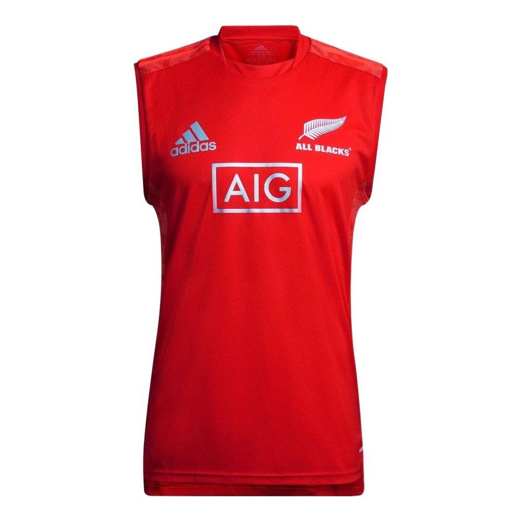 Men's adidas Alphabet Logo Printing Rugby Training Sports Red Vest H46044