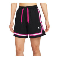 (WMNS) Nike Fly Crossover Embroidered Logo Colorblock Lacing Sports Shorts Black DH7326-011
