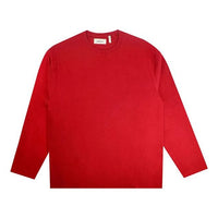 Fear of God Essentials Boxy Graphic Long Sleeve Red Tee FOGYHCX-RE-01