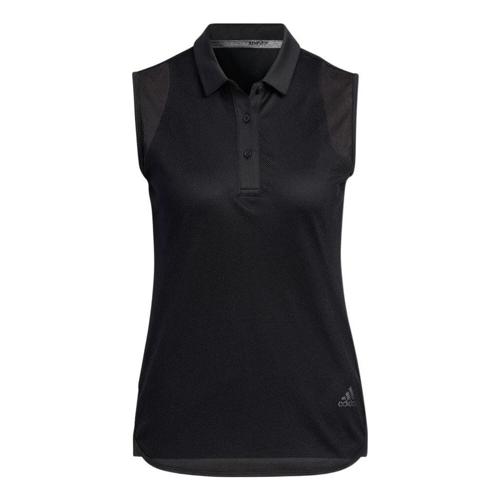 (WMNS) adidas Statement HEAT.RDY Mesh Sleeveless Polo Shirt Asia Sizing 'Black' HB3539
