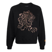 Men's KENZO x Kansaiyamamoto SS21 Crossover Tiger Printing Pattern Round Neck Pullover Black FB55SW0104ML-99