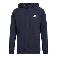 Men's adidas Zipper Hooded Long Sleeves Jacket Japanese Version Blue HC4252