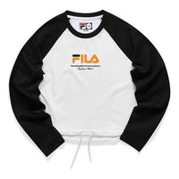 (WMNS) FILA FUSION Casual Sports Contrasting Colors Round Neck Long Sleeves Colorblock T11W123201F-BK
